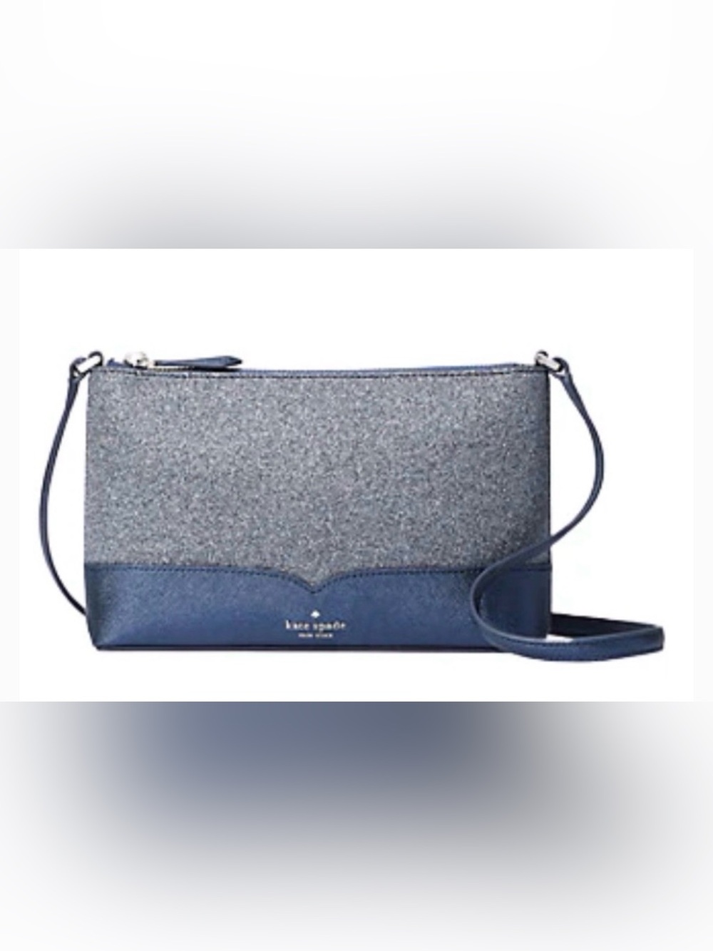 kate spade New York  Silver Glitter and Black Two-Tone Crossbody New without Tag